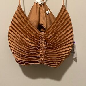 NWT A.L.C. Copper Pleated Strappy Top